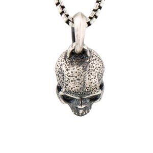 DAVID YURMAN STERLING SILVER 925  MEMENTO MORI SKULL AMULET PENDANT NECKLACE